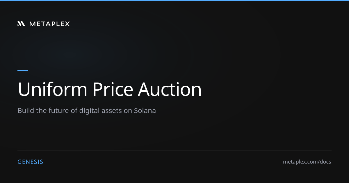 Genesis Auction | Token Auction on Solana | Metaplex